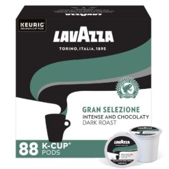 Lavazza Gran Selezione Single-Serve Coffee K-Cups for Keurig Brewer - 88 count (Pack of 4 x 22), 100% Arabica, Rainforest Alliance Certified 100% sustainably grown, Value Pack