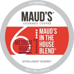 Maud's Medium Roast Coffee Pods, 100 ct | In the House Blend | 100% Arabica Medium Roast Coffee | Solar Energy Produced Recyclable Pods Compatible with Keurig K Cups Maker