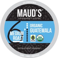 Maud's Organic Guatemalan Coffee Pods, 50 ct | Fair Trade Single Origin | 100% Arabica Organic Medium Dark Roast Coffee | Solar Energy Produced Recyclable Pods Compatible with Keurig K Cups Maker