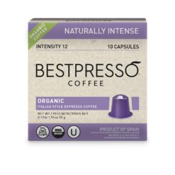 Organic USDA Bestpresso Coffee Aluminum Espresso Pods For Nespresso Original Machine 120 Pack (Naturally Intense)