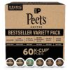 Peet's Coffee, Bestseller's Variety Pack - Major Dickason's, Big Bang, French Roast, Café Domingo, Organic Alma De La Tierra, House Blend 60 Count (6 Boxes of 10 K-Cup Pods)