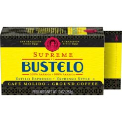 Supreme by Bustelo Espresso Style Dark Roast Ground Coffee Brick, 10 Ounces (Pack of 12)
