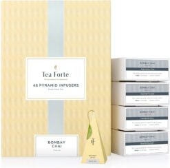 Tea Forte Earl Grey Black Tea Event Box, Bulk Pack of 48 Pyramid Infuser Tea Sachets for All Occasions