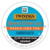 Twinings Brew Over Ice Unsweetened Peach Flavoured Black Iced Tea K-Cup Pods for Keurig, Caffeinated, 12 Count (Pack of 6)