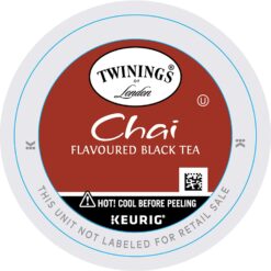 Twinings Chai Flavoured Black Tea K-Cup Pods for Keurig, Naturally Sweet, Savoury Spice Flavour, Caffeinated, 12 Count (Pack of 6)