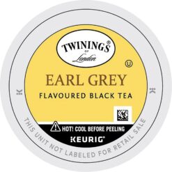 Twinings Earl Grey K-Cup Pods for Keurig, Caffeinated Black Tea Flavoured with Citrus and Bergamot, 12 Count (Pack of 6)