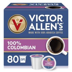 Victor Allen's Coffee 100% Colombian, Medium Roast, 80 Count, Single Serve Coffee Pods for Keurig K-Cup Brewers