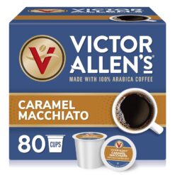 Victor Allen's Coffee Caramel Macchiato Flavored, 80 Count, Medium Roast, Single Serve Coffee Pods for Keurig K-Cup Brewers