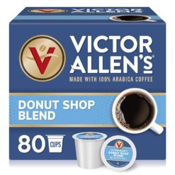 Victor Allen's Coffee Donut Shop Blend, Medium Roast, 80 Count, Single Serve Coffee Pods for Keurig K-Cup Brewers Victor Allen's Coffee Donut Shop Blend, Medium Roast, 80 Count, Single Serve Coffee Pods for Keurig K-Cup Brewers