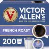 Victor Allen's Coffee French Roast, Dark Roast, 200 Count, Single Serve Coffee Pods for Keurig K-Cup Brewers