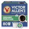 Victor Allen's Coffee Organic Peruvian, Medium Roast, 80 Count, Single Serve Coffee Pods for Keurig K-Cup Brewers
