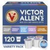 Victor Allen's Coffee Variety Pack (Donut Shop Blend, French Roast, Italian Roast, French Vanilla Flavored, Caramel Macchiato), 120 Count, Single Serve Coffee Pods for Keurig K-Cup Brewers