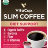 VitaCup Slim Organic Coffee Pods, Diet Support with Ginseng, Garcinia, B Vitamins, Bold Medium Dark Roast, Single Serve Pod, Compatible with Keurig K-Cup Brewers,24 Ct