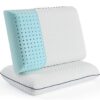 WEEKENDER 2 Pack Gel Memory Foam Pillow – Set of Two Pillows - Ventilated Cooling Pillows – Removable, Machine Washable Cover - Standard , Blue