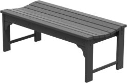 WestinTrends Malibu 48 Outdoor Bench, All Weather Resistant Poly Lumber Backless Patio Garden Bench, Adirondack Curved Bench Seat for Comfort, Gray8