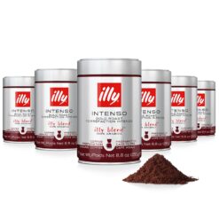 illy Drip Coffee - Ground Coffee - 100% Arabica Ground Coffee – Intenso Dark Roast - Warm Notes of Cocoa & Dried Fruit - No Preservatives – Full-Bodied – 8.8 Ounce, 6 Pack