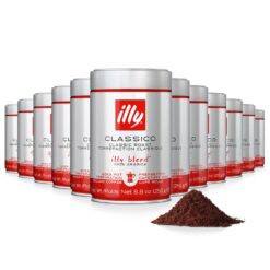 illy Ground Coffee Moka – 100% Arabica Coffee Ground – Rich Aromatic Coffee Grounds – Classico Medium Roast