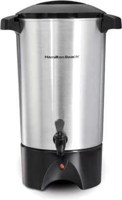 Hamilton Beach 45 Cup Coffee Urn and Hot Beverage Dispenser, Silver - 1