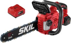 SKIL PWR CORE 20 Brushless 20V 12'' Handheld Lightweight Chainsaw Kit with Tool-free Chain Tension & Auto Lubrication, Includes 4.0Ah Battery and Charger-CS4562B-10 - 1