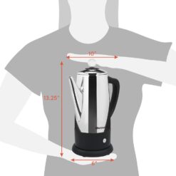 Elite Gourmet EC812 Electric 12-Cup Coffee Percolator with Keep Warm, Clear Brew Progress Knob Cool-Touch Handle Cord-less Serve, Stainless Steel - 7