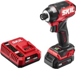 SKIL PWR CORE 12 Brushless 12V 1/4 In. Hex Compact Impact Driver Kit with 3-Speed & Halo Light & One-handed collet Includes 2.0Ah Lithium Batteries and PWR JUMP Charger -ID6744A-10 - 1