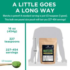 Jade Leaf Matcha Organic Green Tea Powder, Culinary Grade, Farm Direct Second Harvest for Blending and Cooking - Authentically Japanese (1 Pound Pouch) - 3