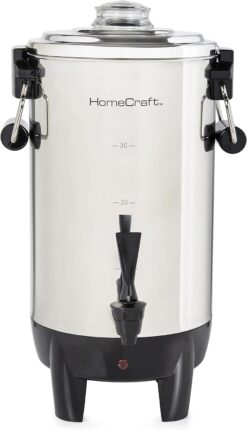Homecraft Quick-Brewing 1000-Watt Automatic 30-Cup Coffee Urn - Stainless Steel - 1
