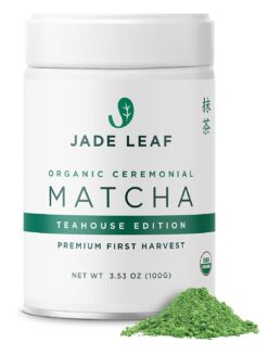 Jade Leaf Matcha Organic Green Tea Powder, Ceremonial Grade, Teahouse Edition Premium First Harvest - Authentically Japanese (3.53 Ounce Tin) - 1