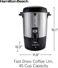 Hamilton Beach 45 Cup Fast Brew Coffee Urn and Hot Beverage Dispenser, 40521 - 8
