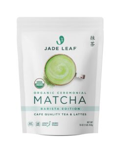 Jade Leaf Matcha Organic Green Tea Powder, Ceremonial Grade, Barista Edition For Cafe Quality Tea & Lattes - Authentically Japanese (1 Pound Pouch) - 1