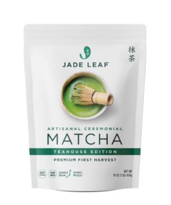 Jade Leaf Matcha Green Tea Powder, Ceremonial Grade Matcha Powder, Teahouse Edition, Premium First Harvest - Authentically Japanese (1 Pound Pouch) - 1