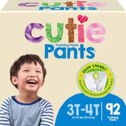 Cuties Boys 3T/4T Refastenable Potty Training Pants, Hypoallergenic with Skin Smart, 92 Count White - 1