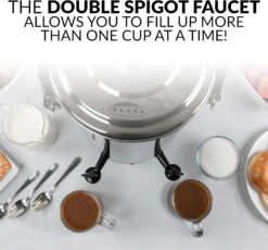 HomeCraft 45-Cup Coffee Urn and Hot Beverage Dispenser with Double Dripless Faucet, Quick-Brewing, Stainless Steel - 4
