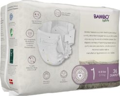 Bambo Nature Premium Baby Diapers (SIZES 0 TO 6 AVAILABLE), Size 1, 108 Count - 2