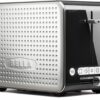 BELLA 2 Slice Toaster with Wide Slots, Touchscreen - Removable Crumb Tray, Adjustable Browning Control With Multiple Settings - Stainless Steel and Black - 1