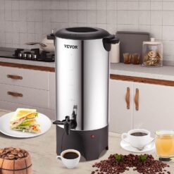 VEVOR Commercial Coffee Urn, 50 Cups/7.5qt Stainless Steel Large Coffee Dispenser, 1000W 110V Electric Coffee Maker Urn For Quick Brewing, Hot Water Urn with Detachable Power Cord for Easy Cleaning - 8