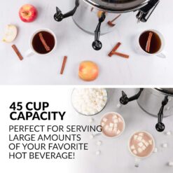 HomeCraft 45-Cup Coffee Urn and Hot Beverage Dispenser with Double Dripless Faucet, Quick-Brewing, Stainless Steel - 3