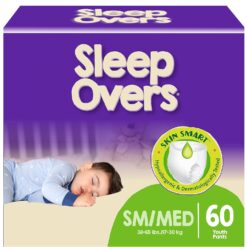 SleepOvers by Cuties, Bedwetting Underwear for Girls and Boys, Small/Medium 38-65 lbs, 60 Count - 1