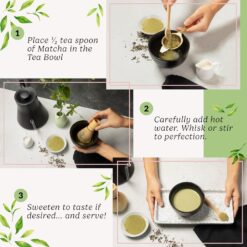 MATCHA DNA Matcha Tea Present Set - Matcha Tea Ceremony Set (Black Matcha Present Set) - 4