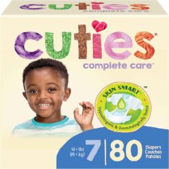 Cuties | Skin Smart, Absorbent & Hypoallergenic Diapers with Flexible & Secure Tabs | Size 7 | 80 Count - 1