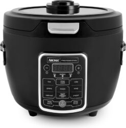 Aroma Professional ARC-1230B Grain, Oatmeal,Slow Cooker, Saute, Steam, Timer, 10 Cup Uncooked/20 Cup Cooked, Black