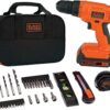 BLACK+DECKER 20V MAX Drill & Home Tool Kit, 34 Piece (BDCD120VA) , Orange