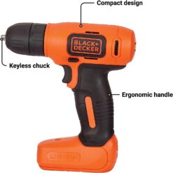 BLACK+DECKER 8V MAX Cordless Drill + 43 pc. Home Decor Project Kit (BDCD8HDPK)