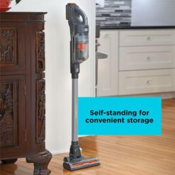 BLACK+DECKER POWERSERIES+ 20V MAX Cordless Vacuum, LED Floor Lights, Lightweight, Portable, Battery Included (BHFEA18D1), Gray