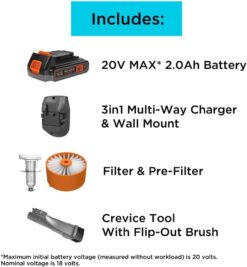 BLACK+DECKER Powerseries Extreme Cordless Stick Vacuum Cleaner for Pets, Purple (BSV2020P)