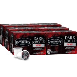 Community Coffee Dark & Bold Intense Blend 72 Count Coffee Pods, Dark Roast Compatible with Keurig 2.0 K-Cup Brewers, 12 Count (Pack of 6)