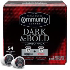 Community Coffee Dark & Bold Variety 54 Count Coffee Pods, Extra Dark Roast Compatible with Keurig 2.0 K-Cup Brewers, 54 Count (Pack of 1)