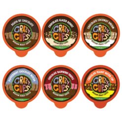 Crazy Cups Decaf Chocolate Coffee Pods Variety Pack, Chocolate Flavored Decaf Coffee For Keurig K Cup Machines, Includes Death By Chocolate, Chocolate Raspberry, Peppermint Mocha, & More, 72 Count
