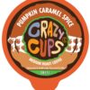 Crazy Cups Decaf Flavored Coffee, Decaf Pumpkin Caramel Spice, Recyclable Single Serve Decaffeinated Pumpkin Spice Coffee Pods for Keurig K Cups Machines, Brew Hot or As Iced Coffee, 80 Count