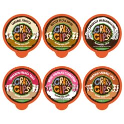 Crazy Cups Decaf Variety Pack, Hot Or Iced Coffee, Coffee Pods Variety With Decaf Flavored Coffee Pods For Keurig K Cups Machines, Decaf Coffee Variety Pack, 72 Count
